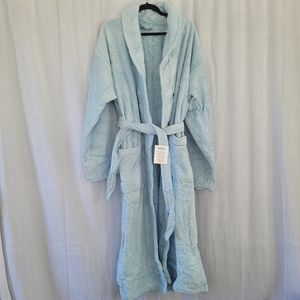 Salbakos Classic Turkish Cotton Towel Thick Shawl Collar Robe - Ice Blue…